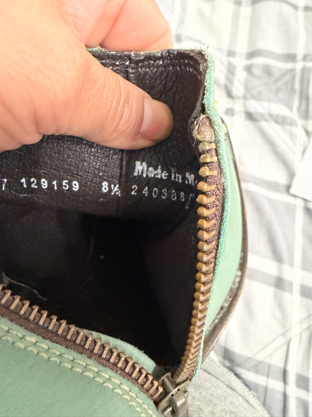 Liberty Black Women's Green mint Embroidered Leather Ankle Boots size 8.5 - Picture 8 of 10